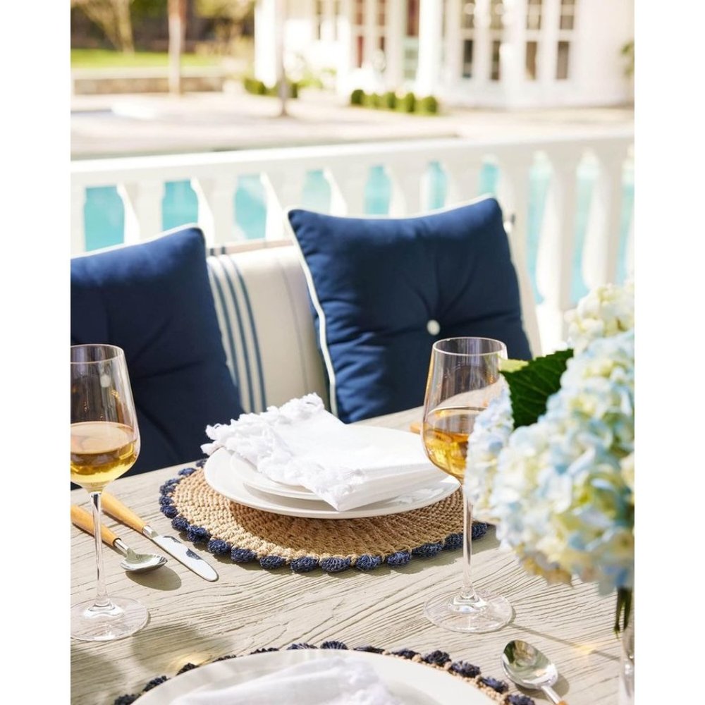 Serena & Lily Sunbrella® Lido Pillow (20” SQ)-Navy